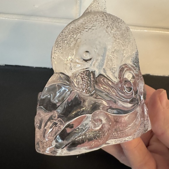 Vintage PartyLite‎ Tea Light Dolphin Candle Holder Glass 4" Nautical Decor - Picture 3 of 8